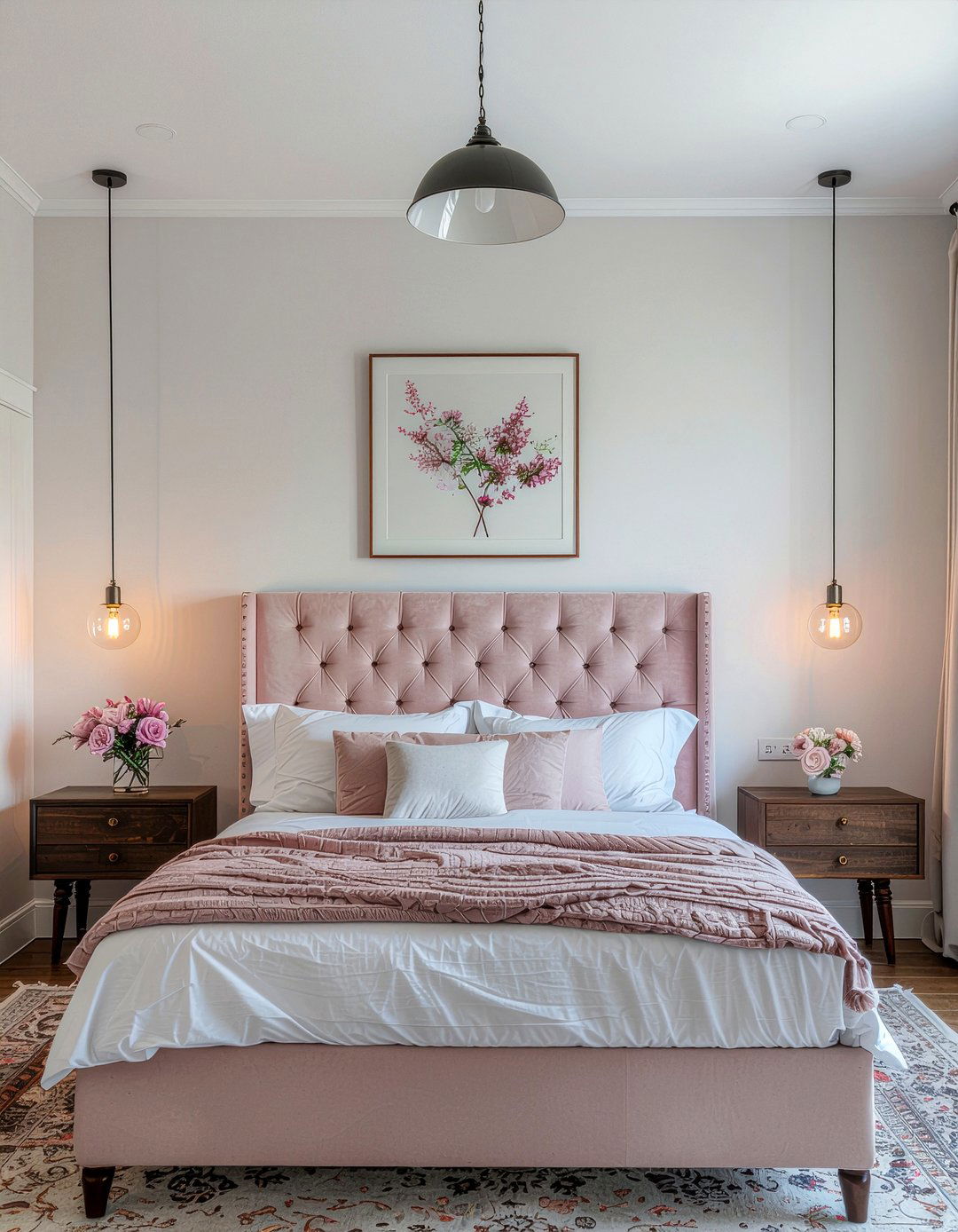 Blush Pink Headboard - 30 pastel bedroom ideas
