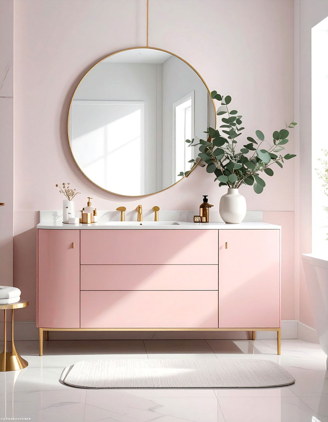 Blush Pink Vanity Cabinet - 30 blush pink bathroom ideas