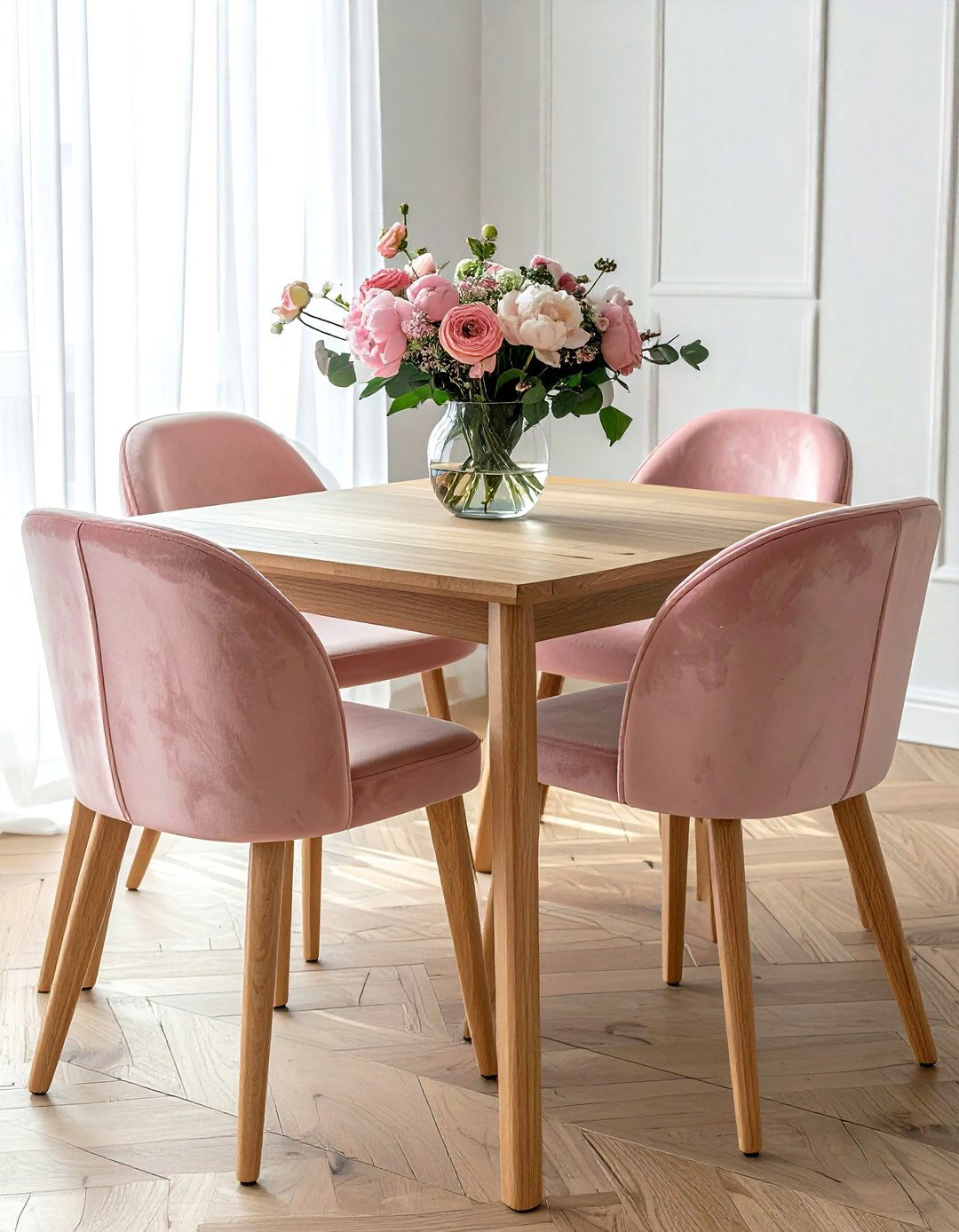 Blush Pink Velvet Dining Chair - 30 velvet dining chair ideas