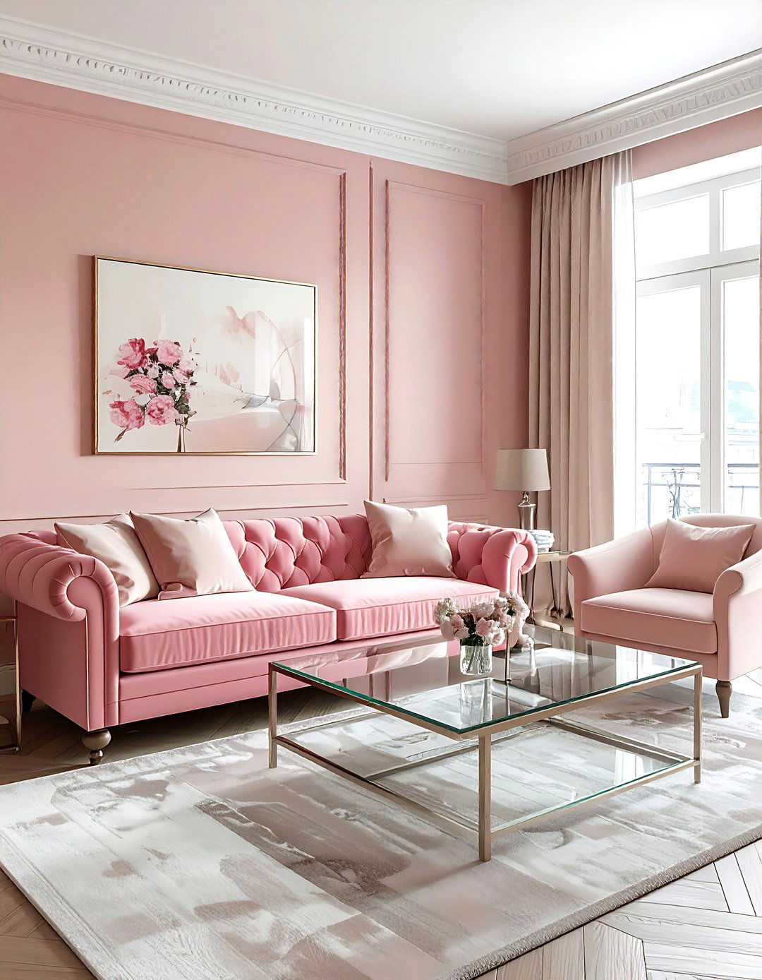 Blush Transitional Living Room - 30 blush living room ideas