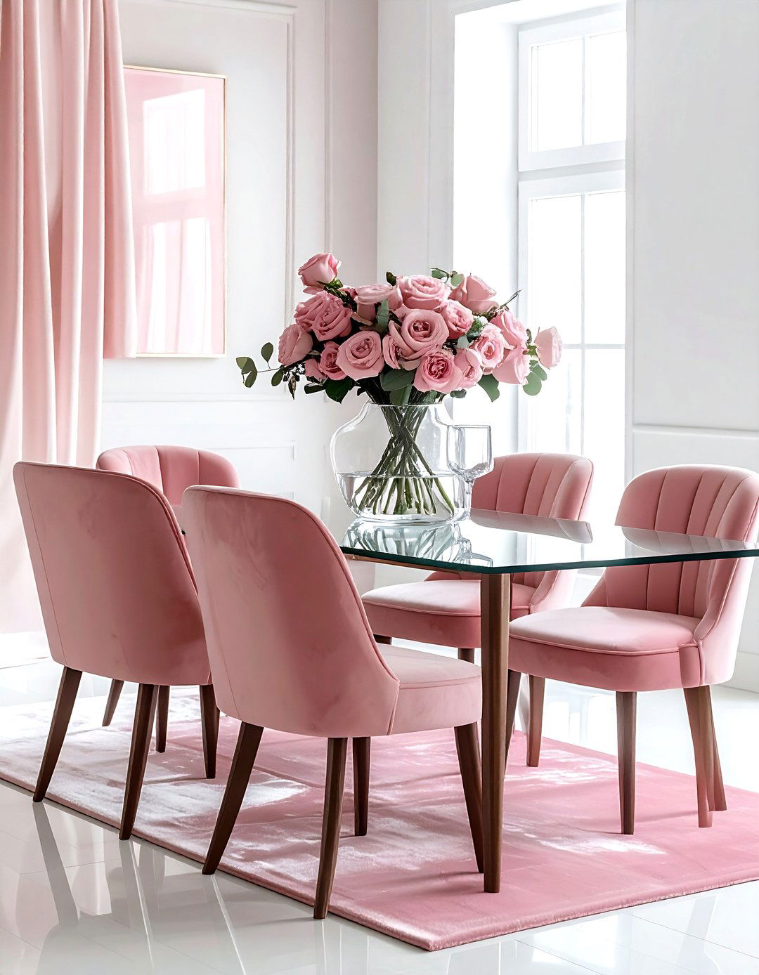 Blush Velvet Dining Room - 30 blush dining room ideas