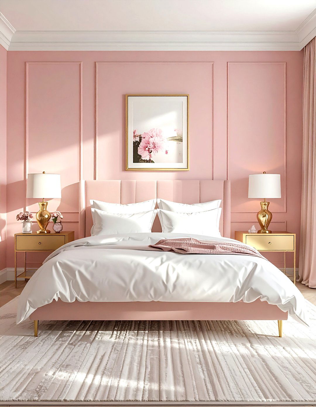 Blush and brass bedroom accents - 30 blush bedroom ideas