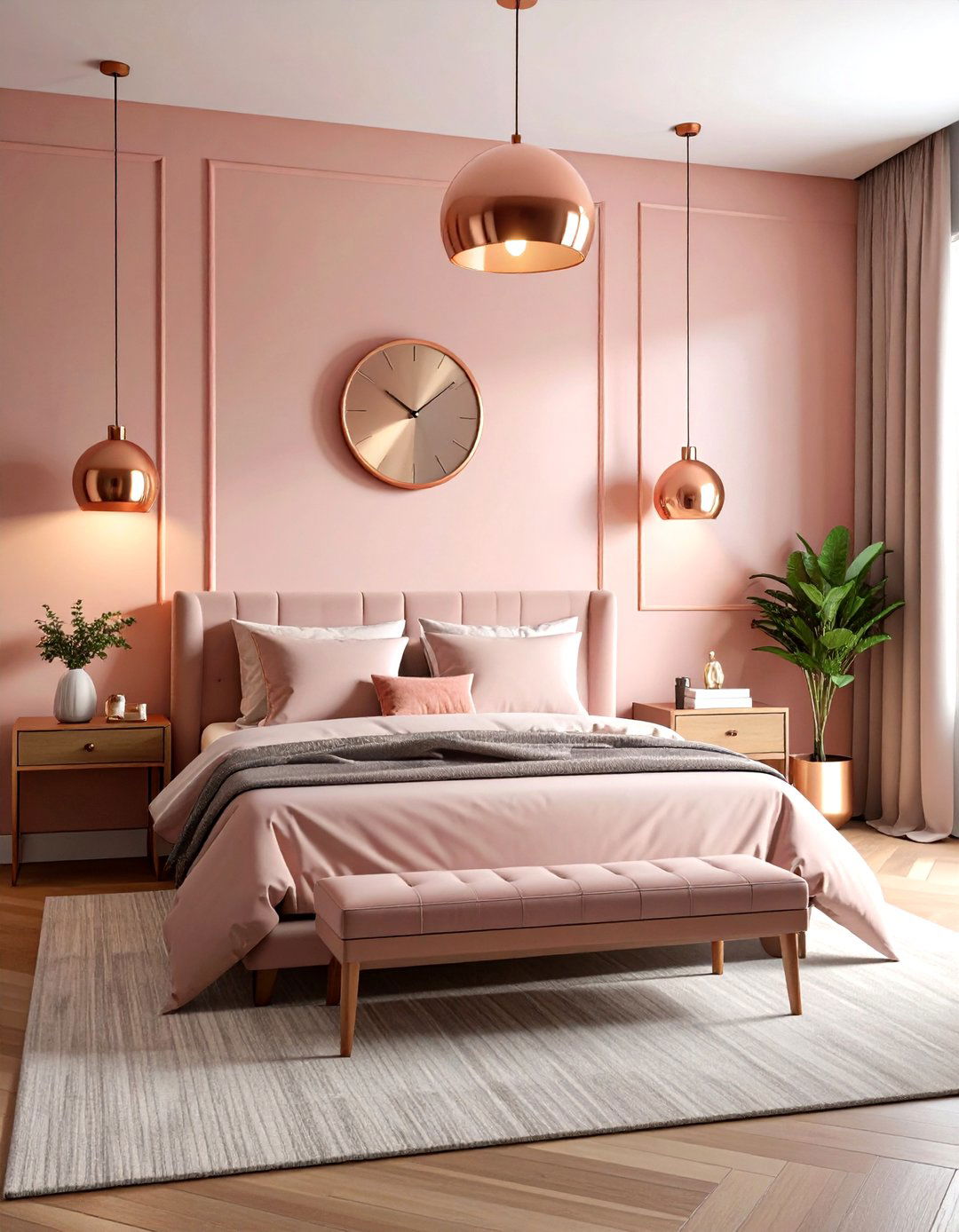 Blush and copper bedroom decor - 30 blush bedroom ideas