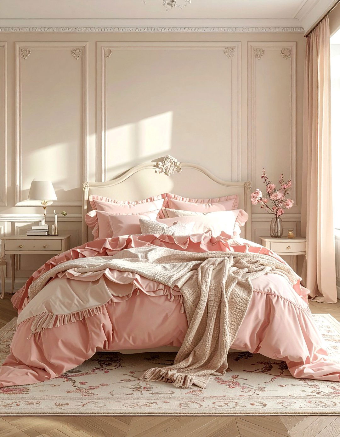Blush and cream bedroom decor - 30 blush bedroom ideas