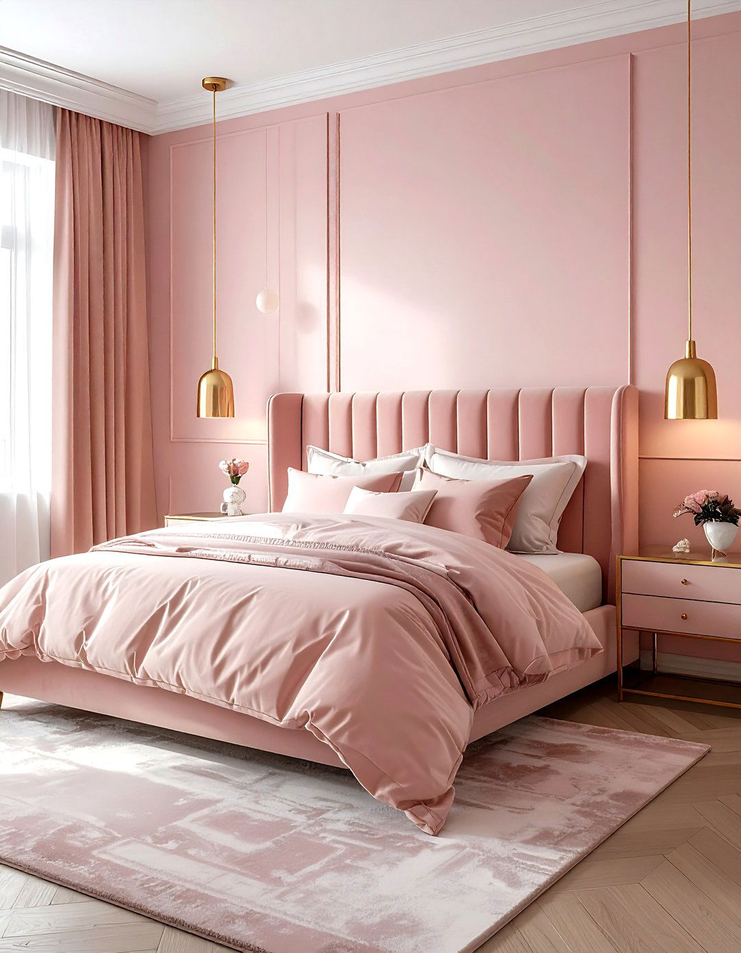 Blush and gold bedroom - 30 blush bedroom ideas