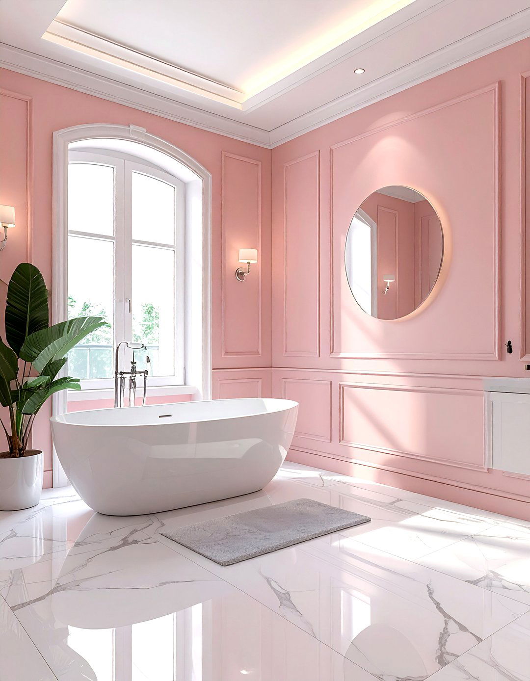 Blush and marble bathroom - 30 blush bathroom ideas