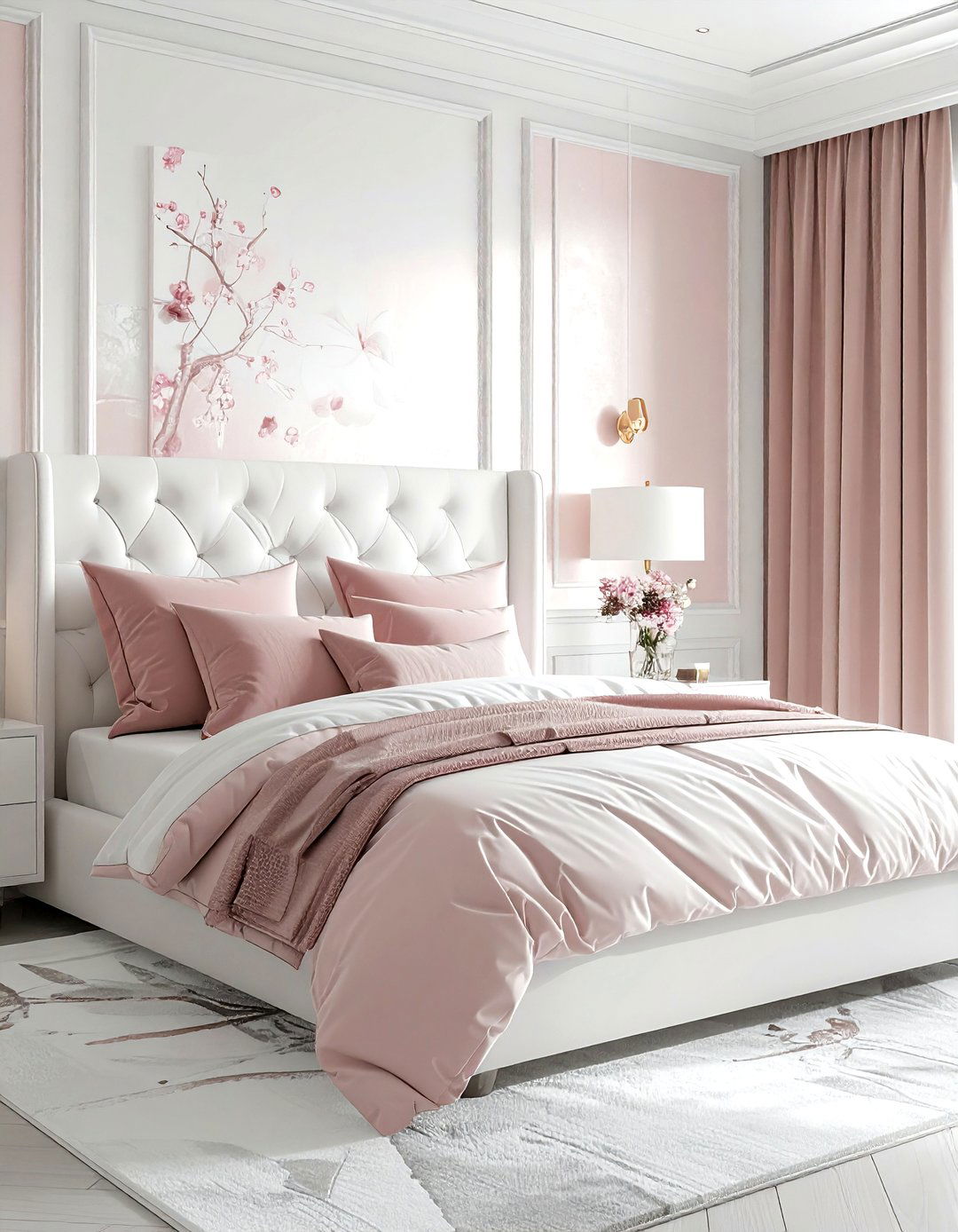 Blush and white master bedroom - 30 blush and white bedroom ideas