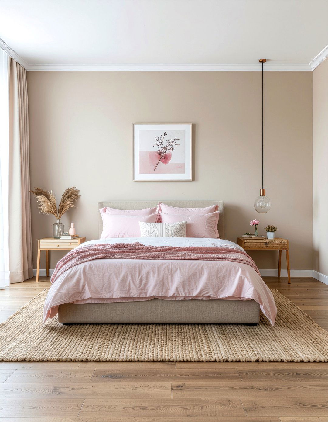 Blush pink and beige bedroom - 30 blush pink bedroom ideas