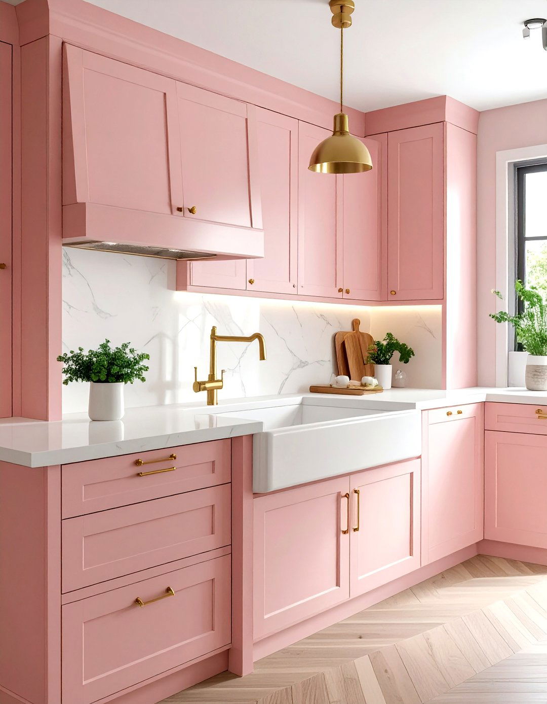 Blush pink and brass kitchen - 30 blush kitchen ideas