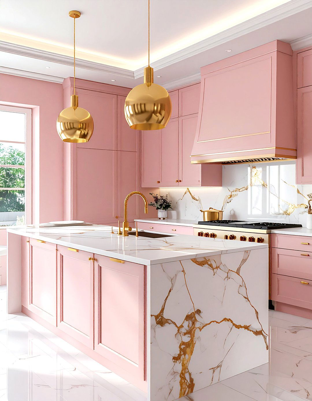 Blush pink and gold kitchen - 30 blush kitchen ideas
