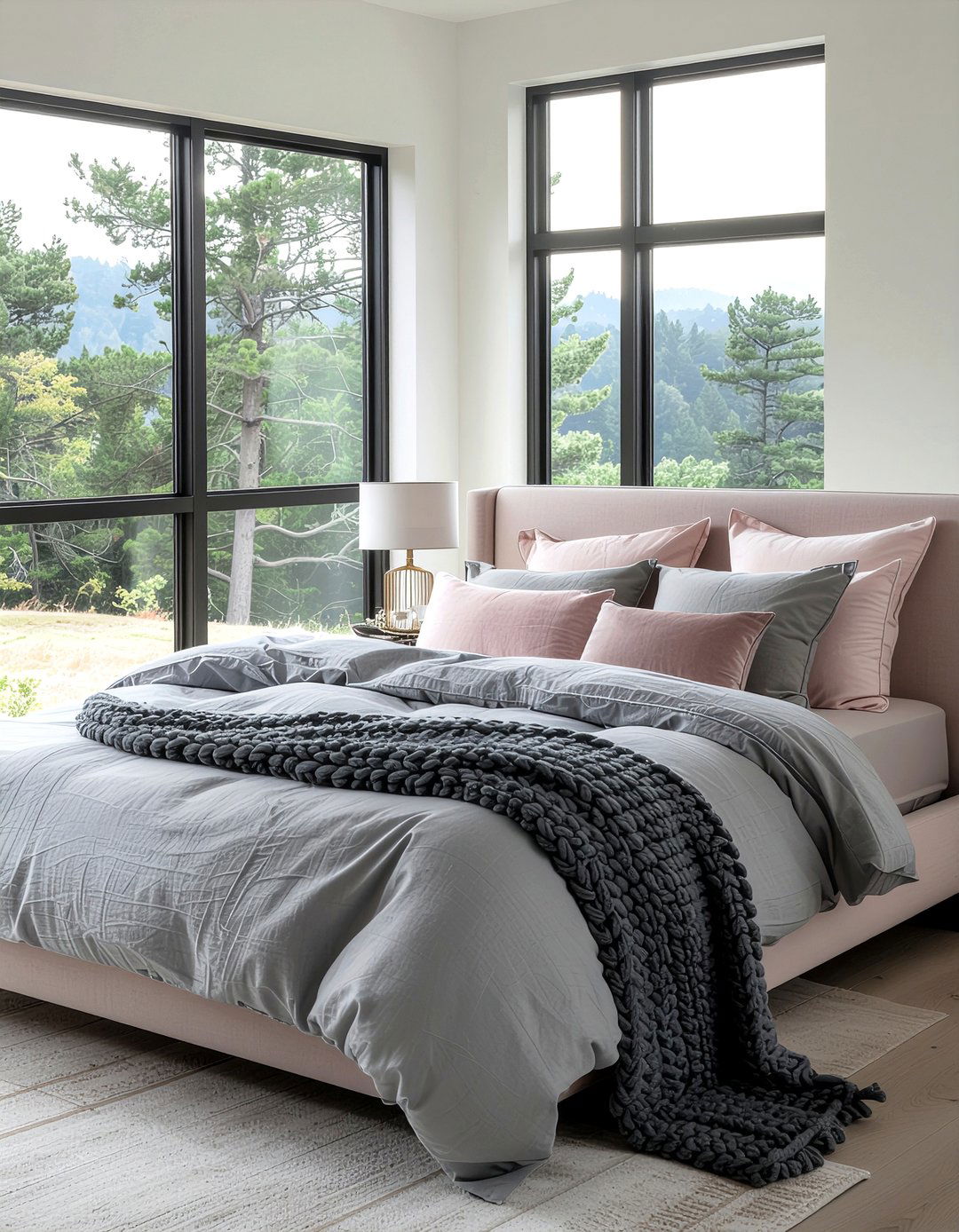 Blush pink and grey bedroom - 30 blush pink bedroom ideas