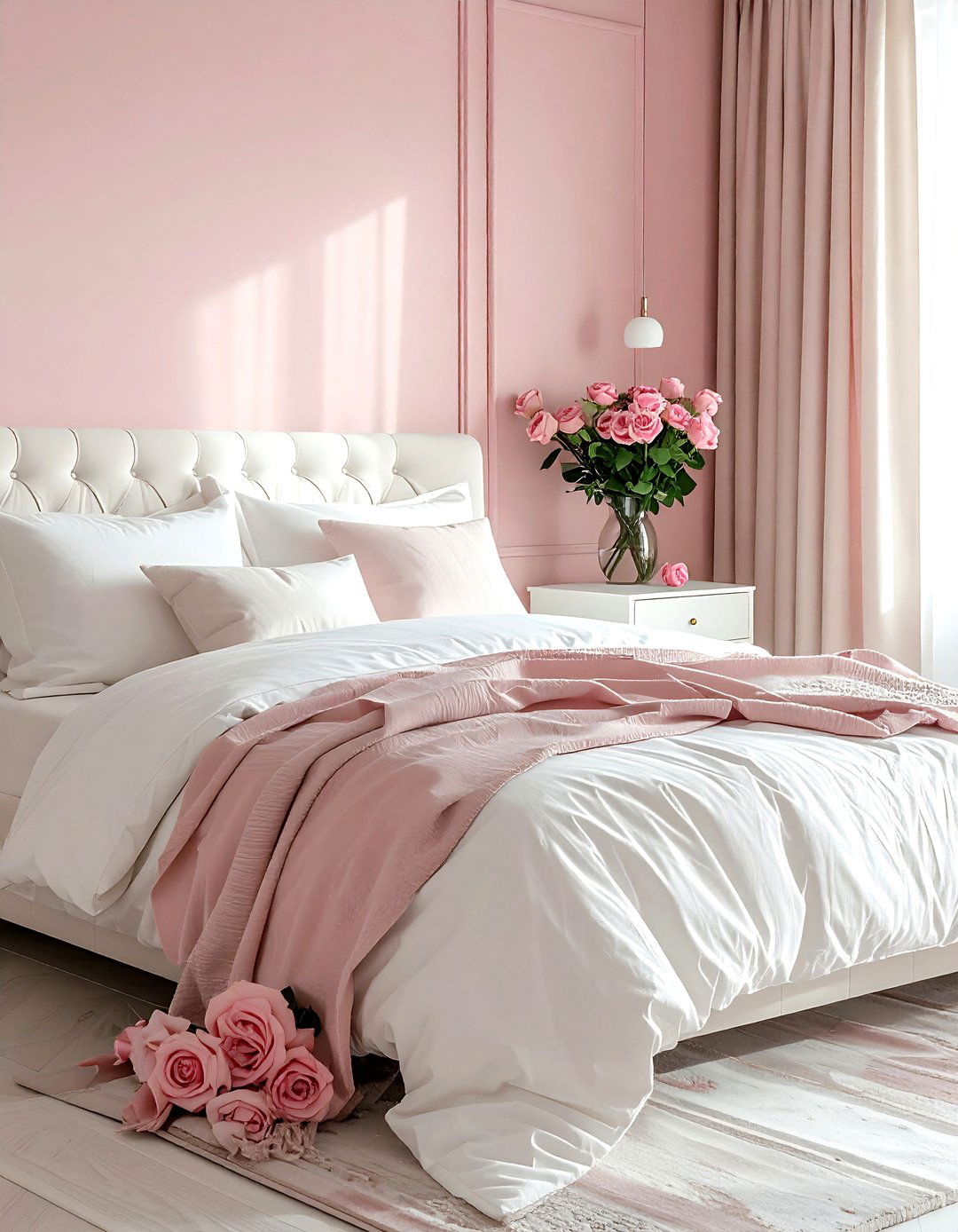 Blush pink and white bedroom - 30 blush and white bedroom ideas