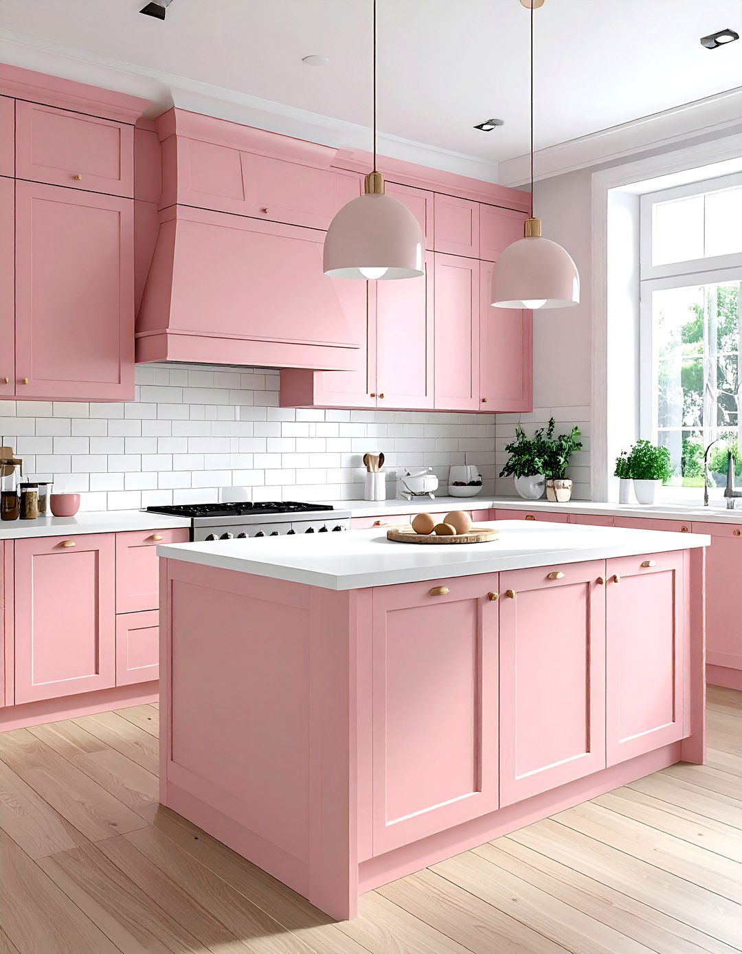 Blush pink and white kitchen - 30 pink kitchen color schemes