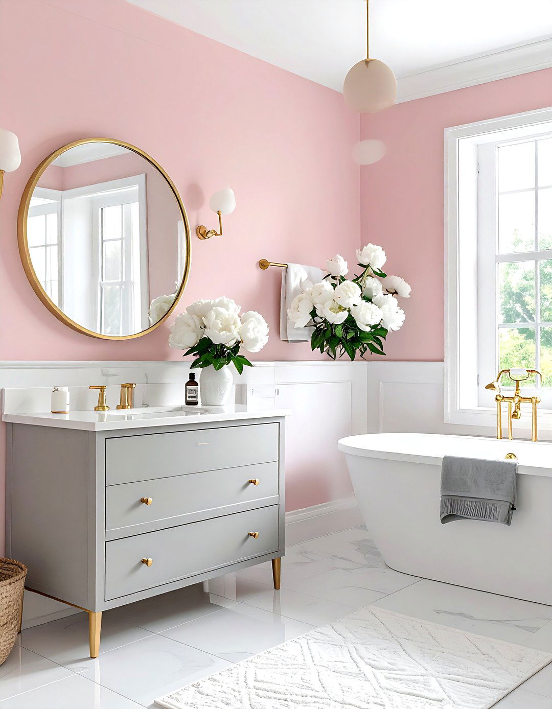 Blush pink bathroom paint - 30 bathroom paint color ideas