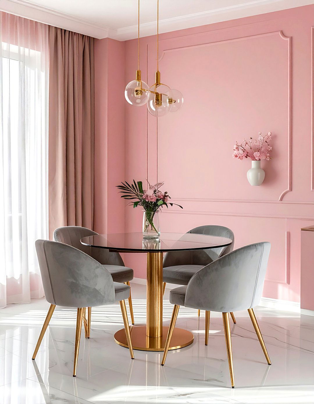 Blush pink dining room - 30 dining room paint colors