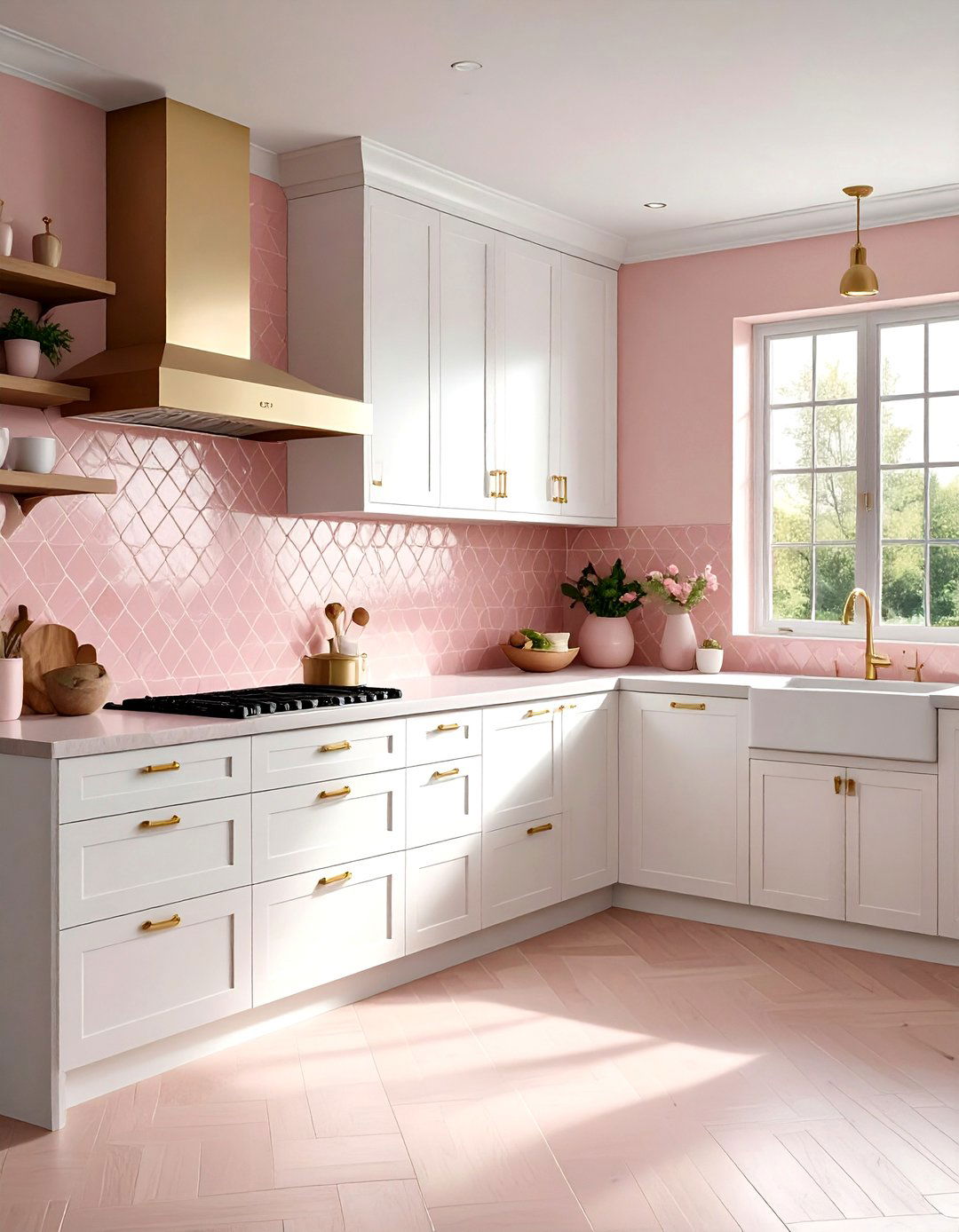 Blush pink kitchen backsplash - 30 blush kitchen ideas