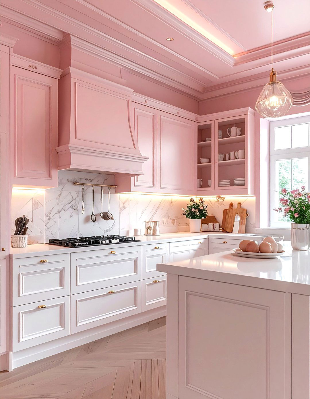 Blush pink kitchen ceiling - 30 blush kitchen ideas