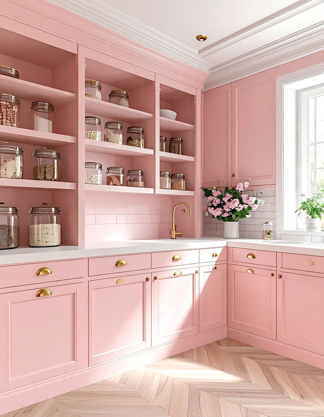 Blush pink kitchen pantry - 30 blush kitchen ideas