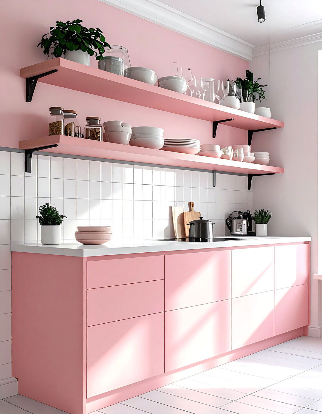 Blush pink kitchen shelf - 30 blush kitchen ideas