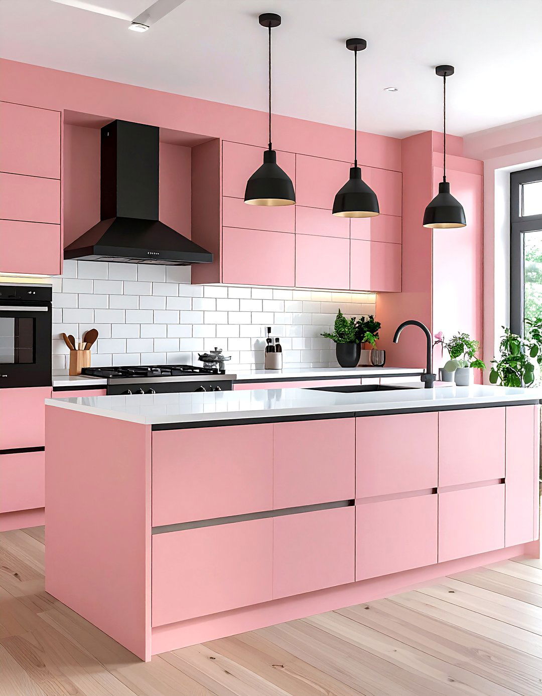 Blush pink kitchen wall - 30 blush kitchen ideas