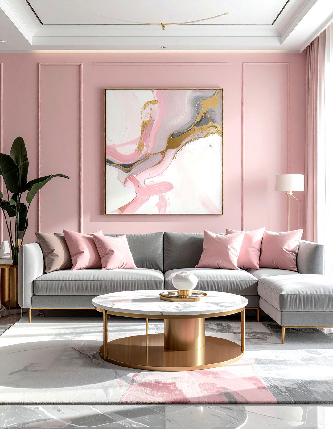 Blush pink living room - 30 living room paint colors
