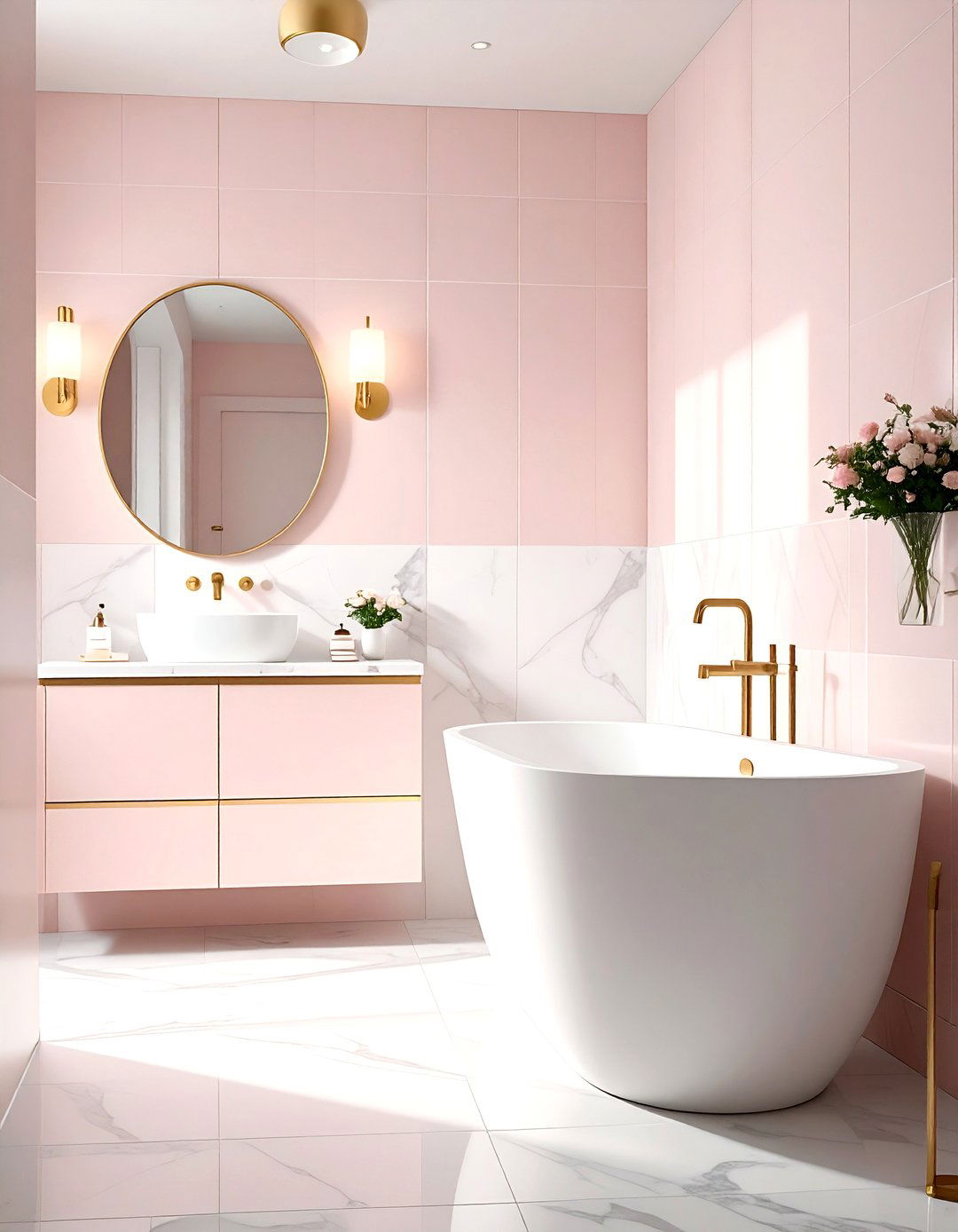 Blush zellige bathroom - 30 zellige tile bathroom ideas