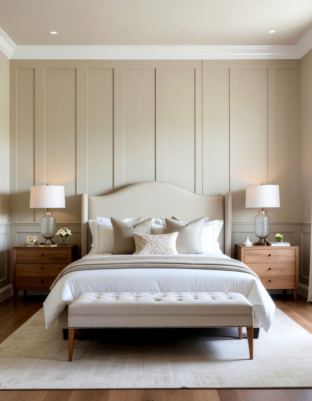 Board and batten accent wall - 30 bedroom board and batten ideas