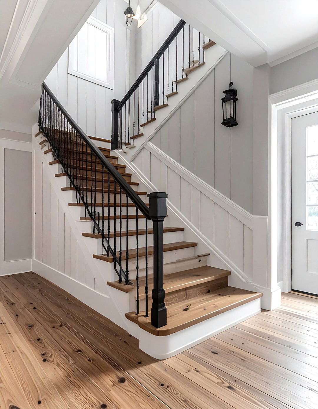 Board and batten stairs - 30 stairway decor ideas