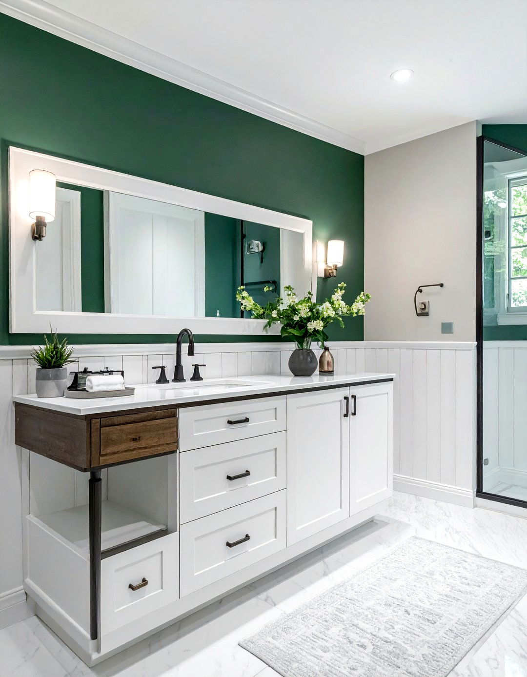 Board and batten wainscoting - 30 bathroom weekend project ideas