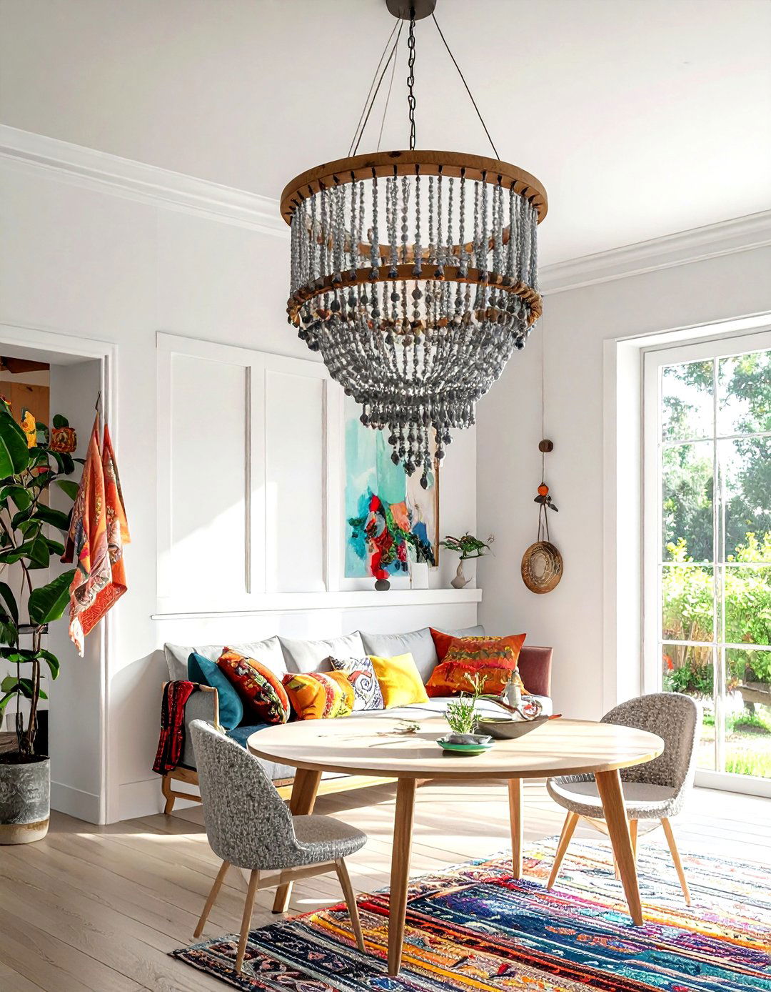 Bohemian Beaded Kitchen Chandelier - 30 kitchen chandelier ideas