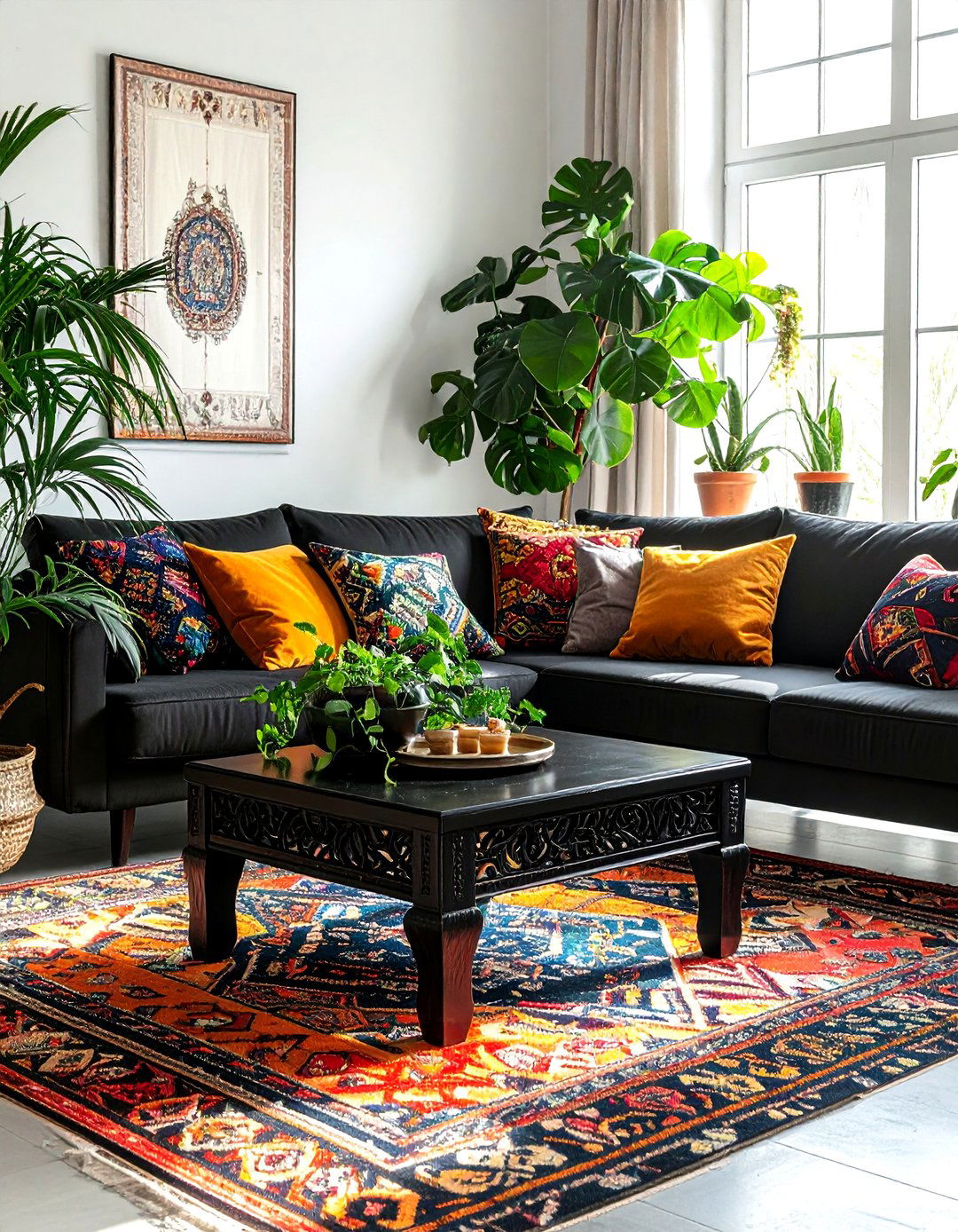 Bohemian Black Living Room Furniture - 30 black living room furniture ideas