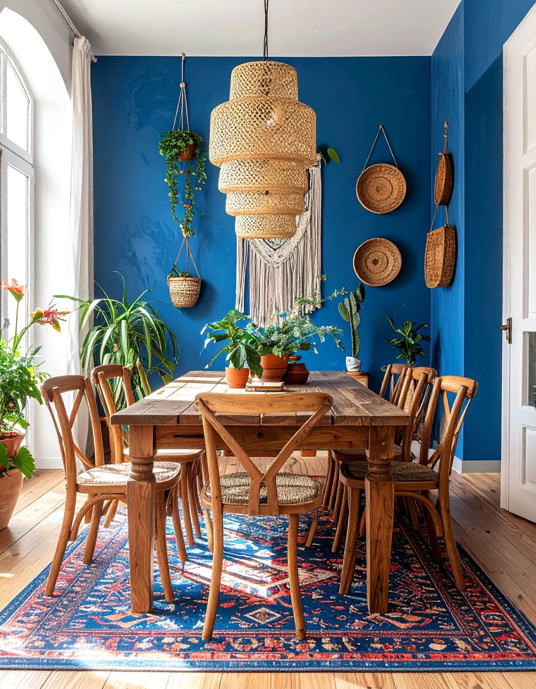 Bohemian Blue Dining Room - 30 cool blue dining room ideas