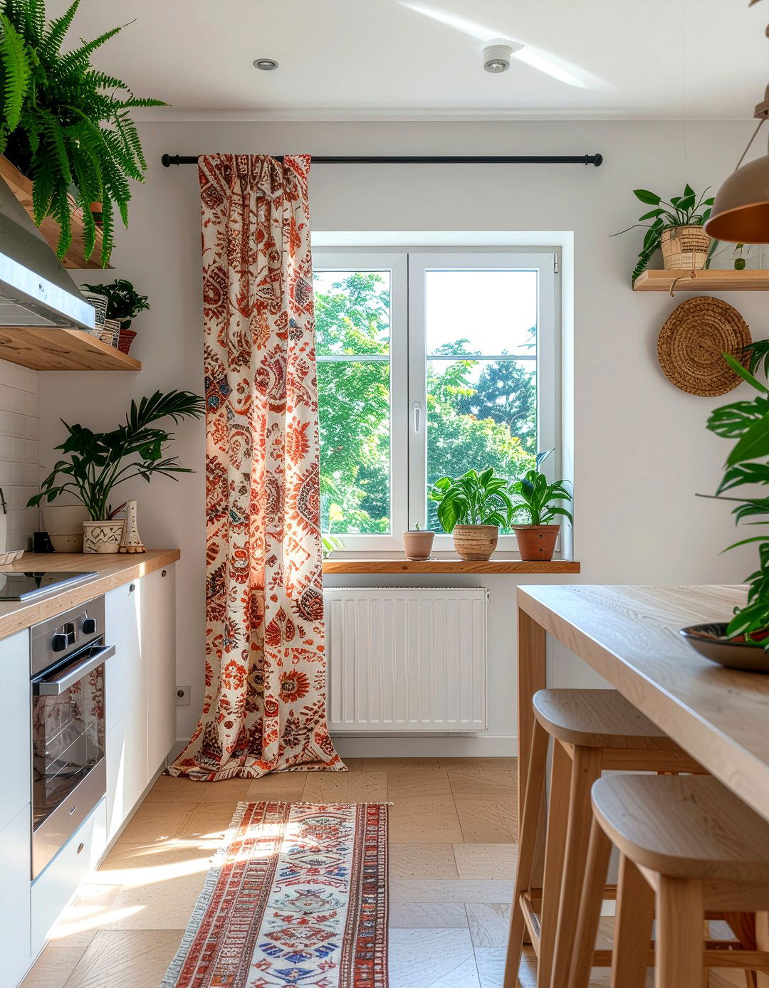 Bohemian Cafe Curtain - 30 kitchen cafe curtain ideas