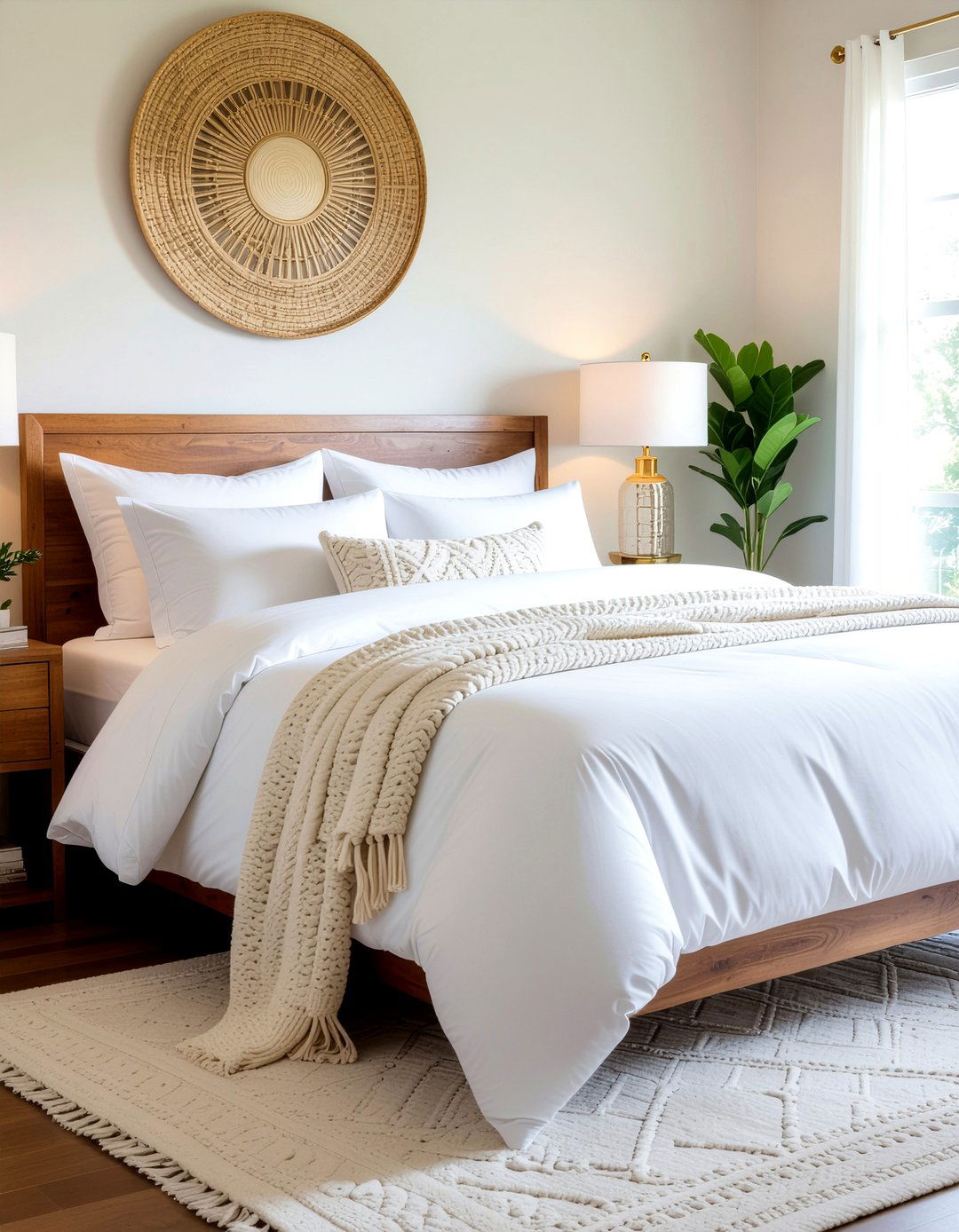 Bohemian Chic White Bedding - 30 bedroom white bedding ideas