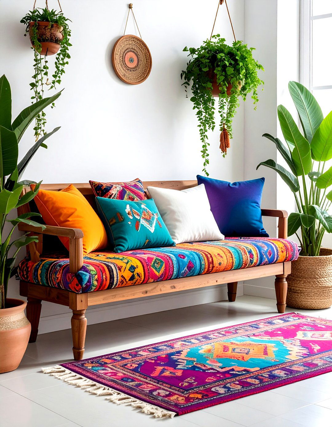 Bohemian Colorful Bench - 30 living room bench seating