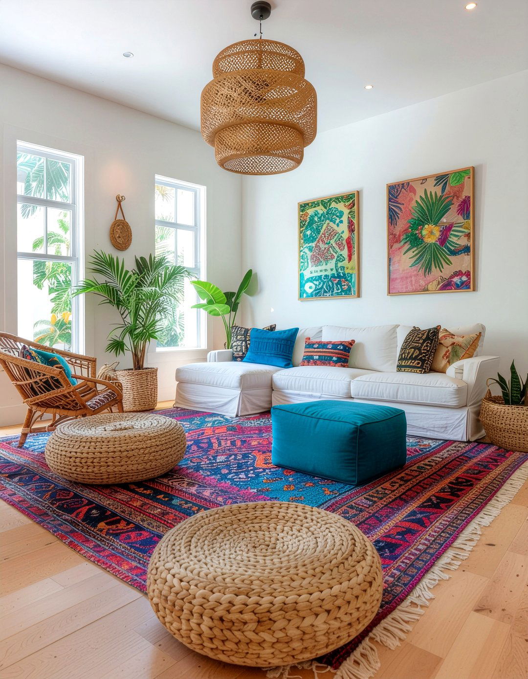 Bohemian Cork Flooring Living Room - 30 living room cork flooring ideas