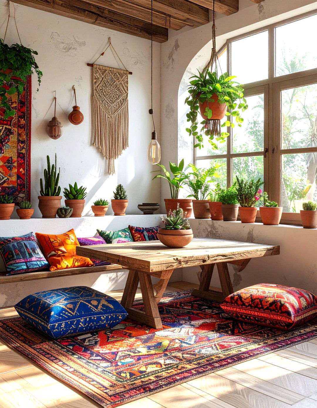 Bohemian Dining Corner - 30 small dining room ideas