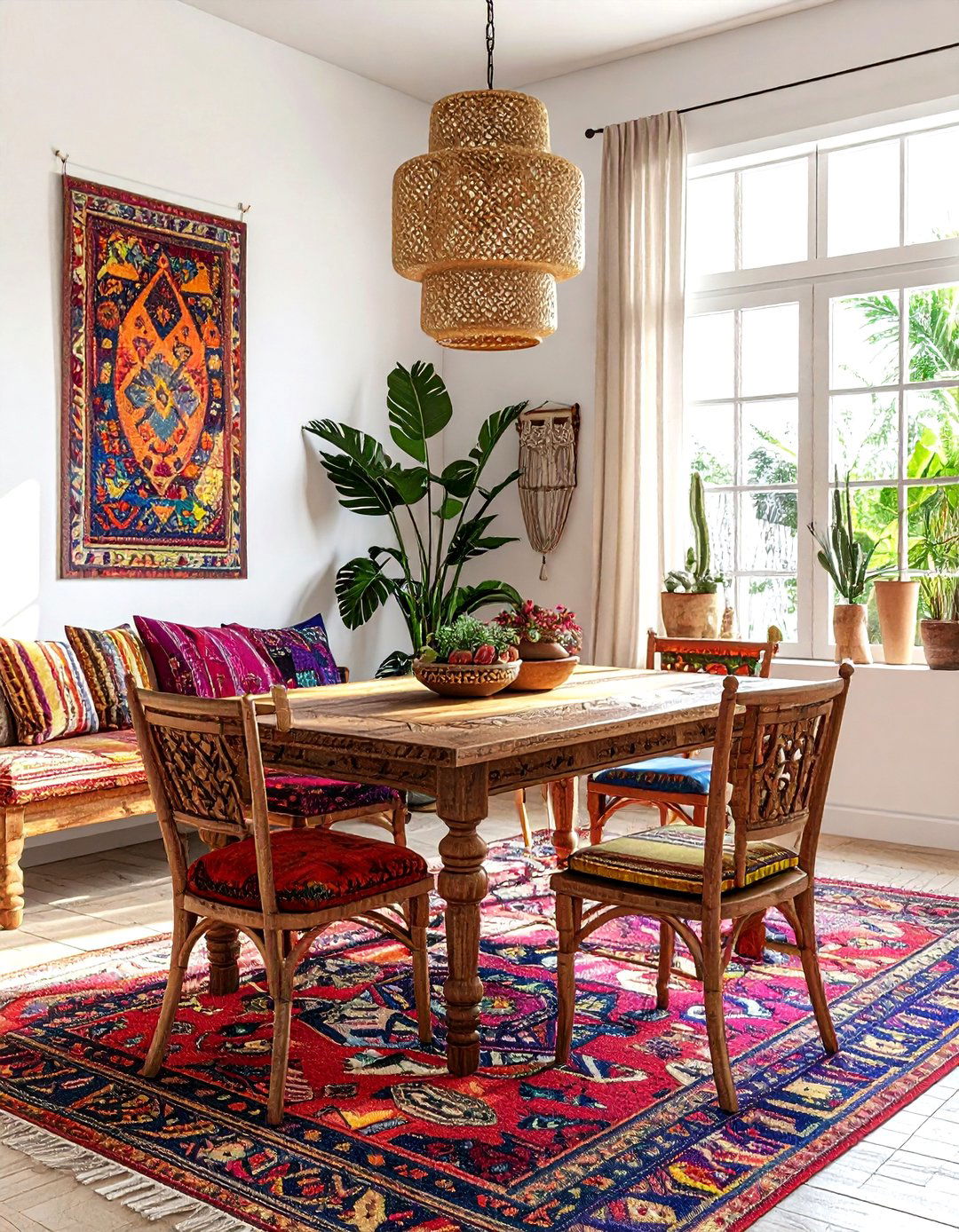Bohemian Dining Room - 30 comfortable dining room ideas