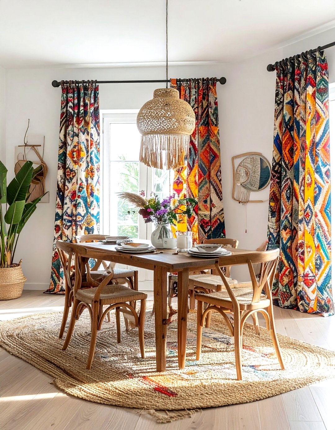 Bohemian Dining Room Curtains - 30 dining room curtain ideas