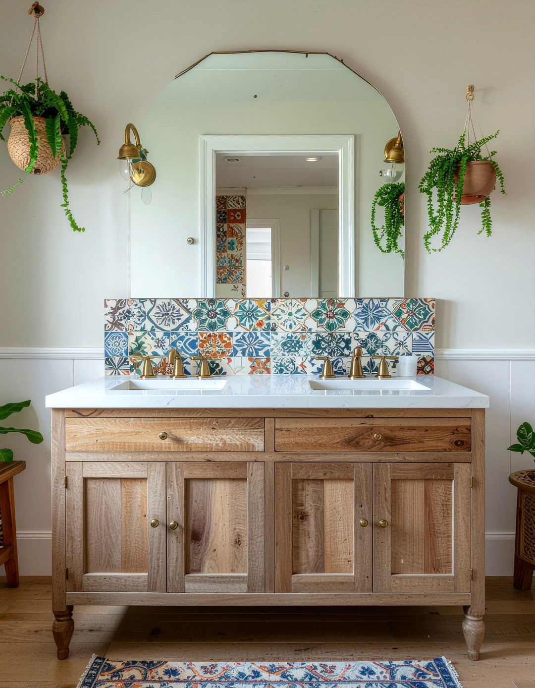 Bohemian Double Vanity - 30 master bathroom double vanity ideas