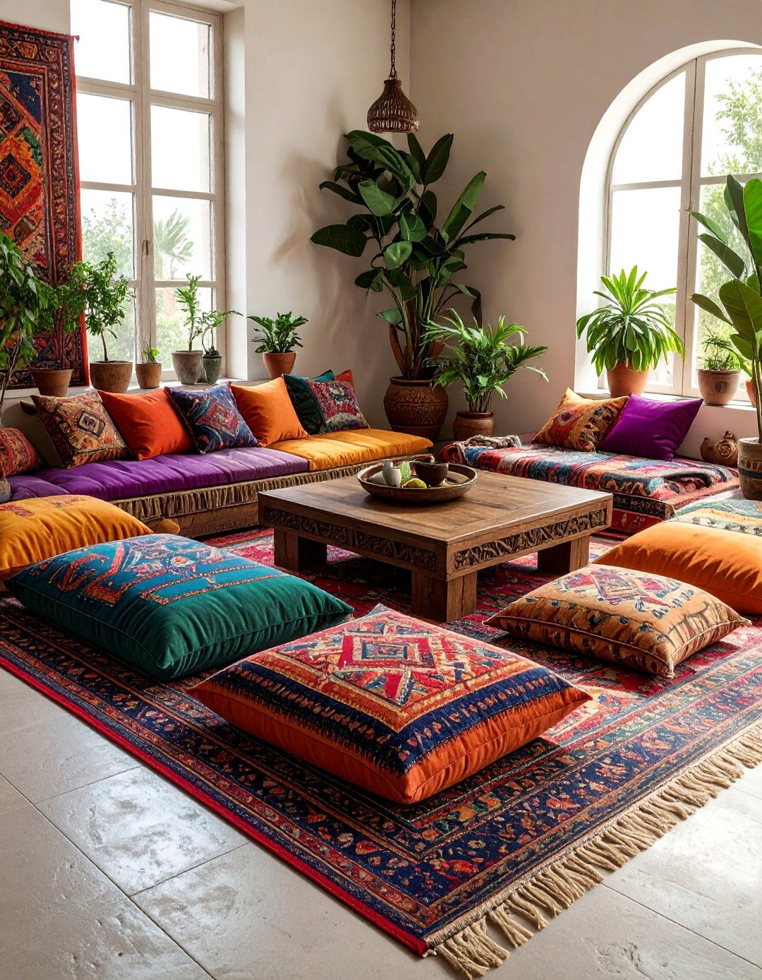 Bohemian Floor Seating - 30 romantic decor ideas