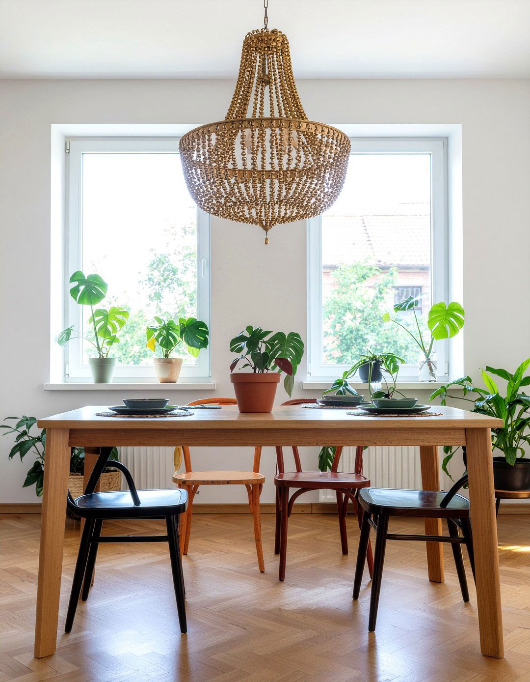 Bohemian Gold Beaded Chandelier - 30 gold chandelier dining room ideas