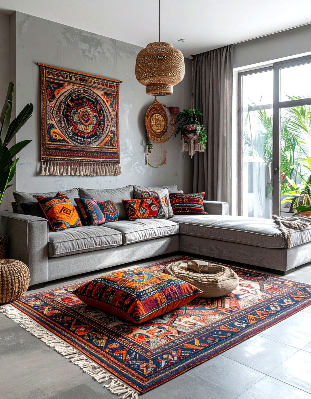 Bohemian Gray Living Room - 30 gray living room design ideas