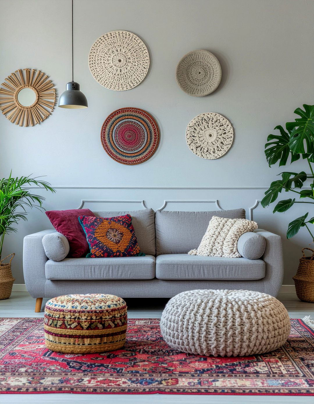 Bohemian Gray Living Room - 30 cool gray living room ideas