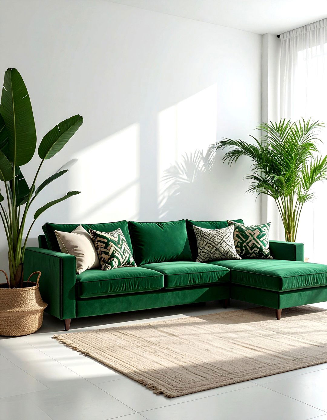 Bohemian Green Sectional Sofa - 30 bohemian green living room ideas