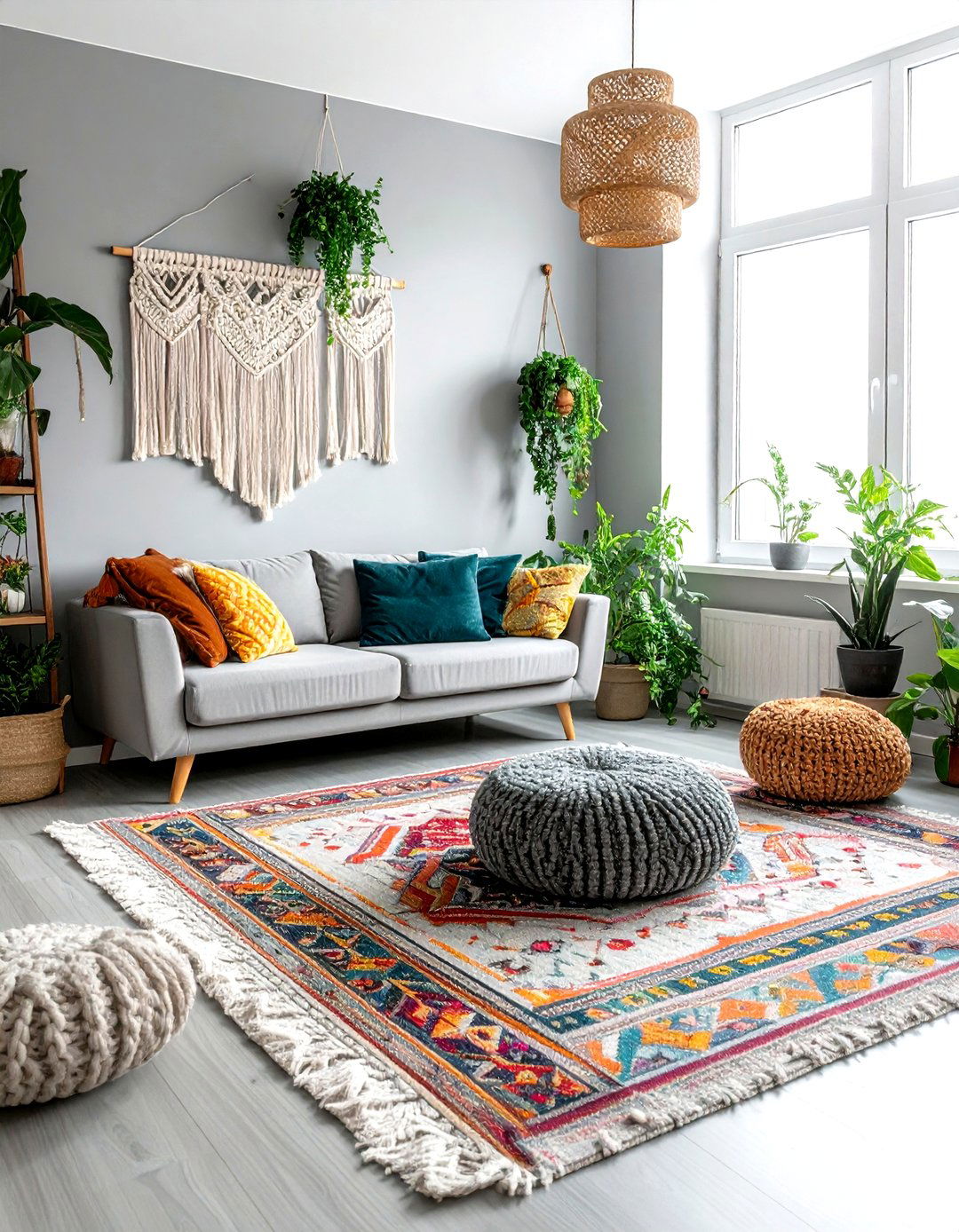 Bohemian Grey Living Room - 30 grey living room ideas