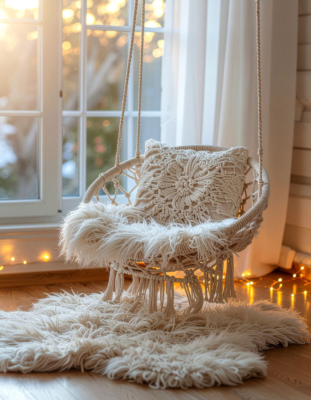 Bohemian Hanging Macrame Chair - 30 living room lounge chairs