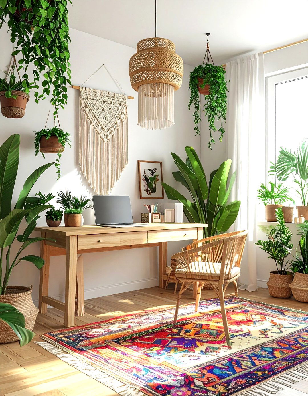 Bohemian Home Office - 30 productive office ideas