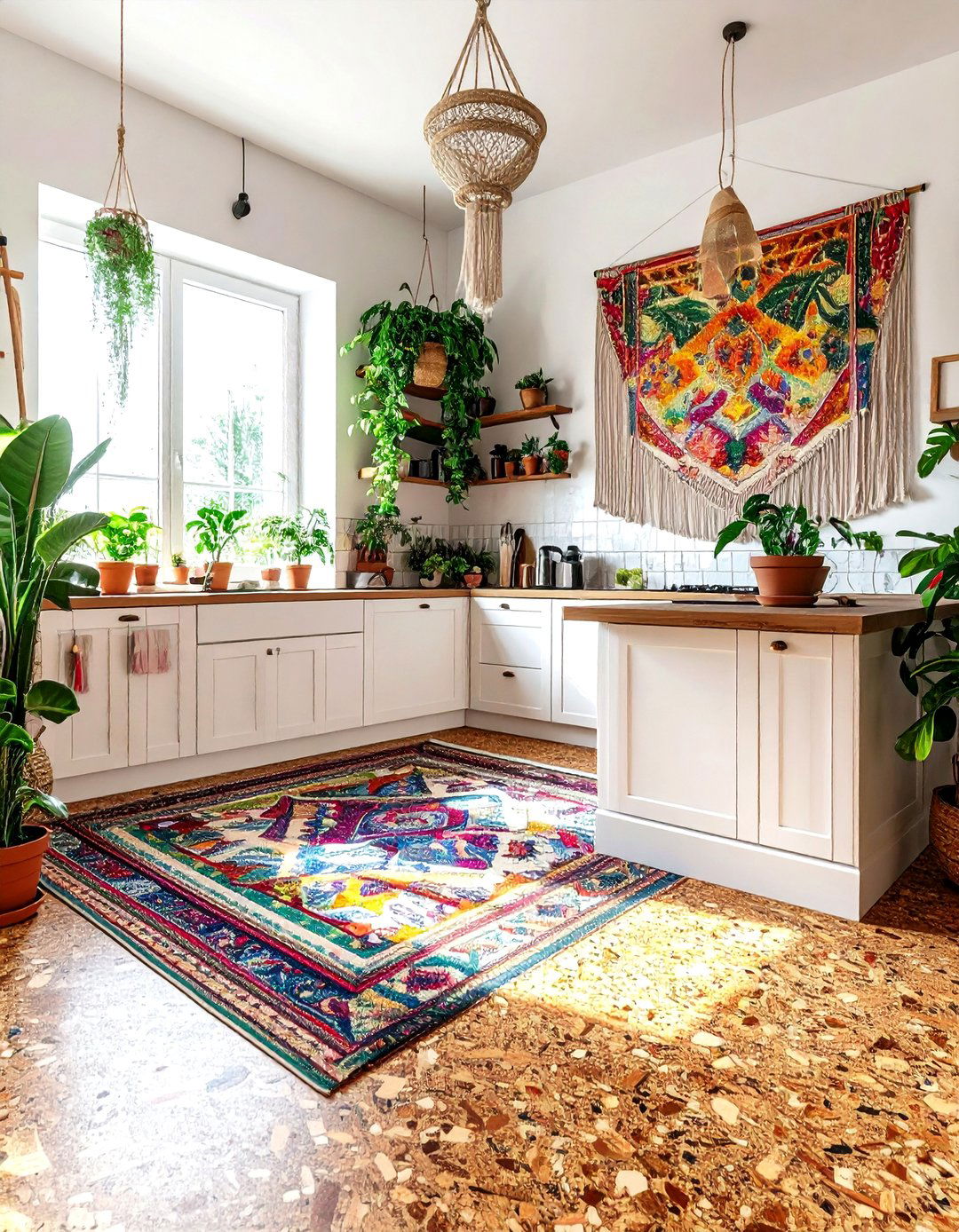 Bohemian Kitchen Cork Floor - 30 cork floor kitchen ideas