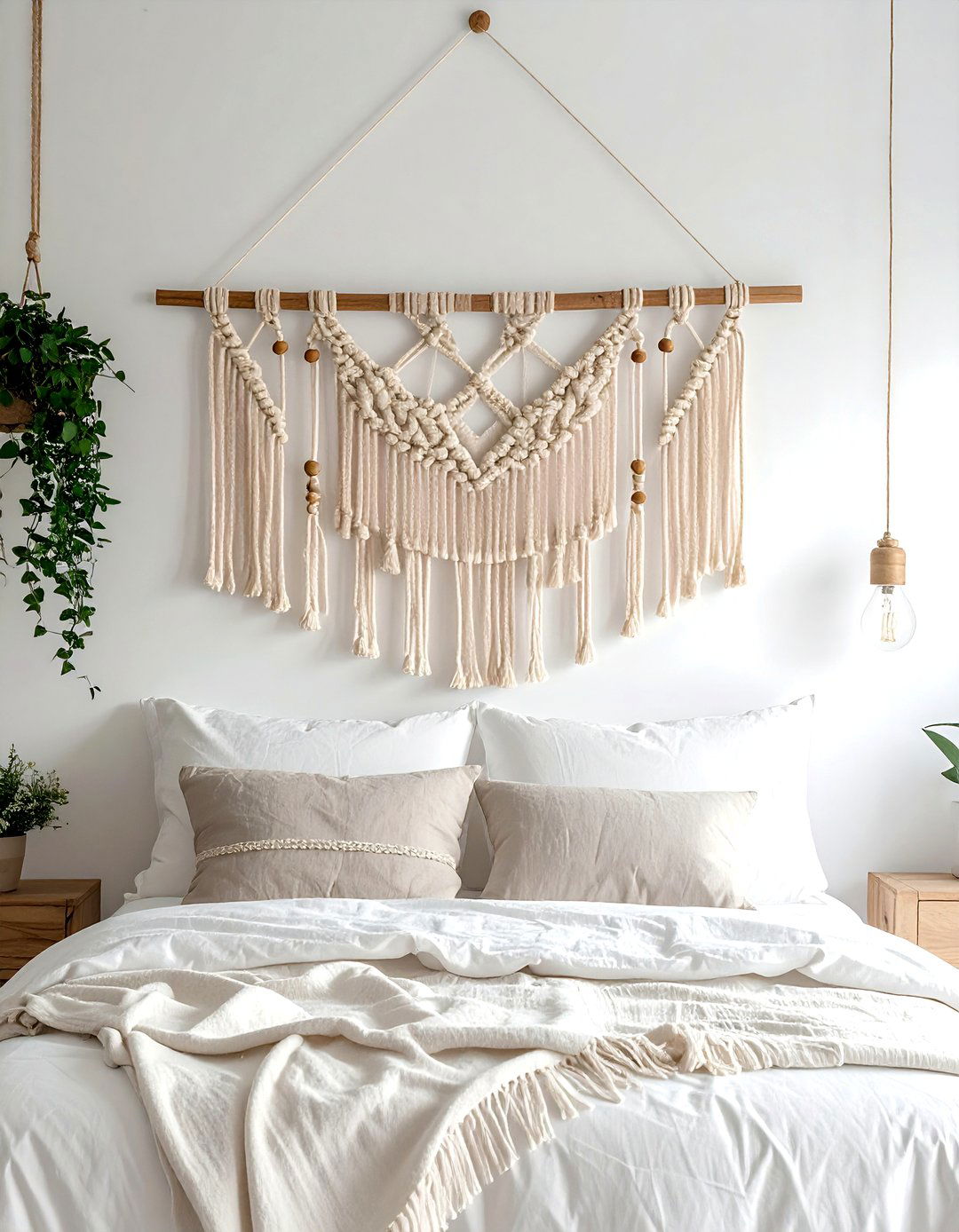 Bohemian Macrame Wall Hanging - 30 secondhand bedroom ideas